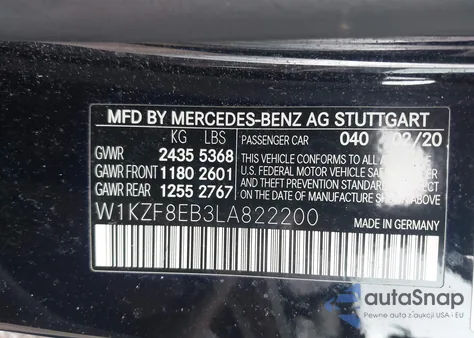 2020 Mercedes-Benz E 350 4Matic from USA, damaged, VIN W1KZF8EB3LA822200